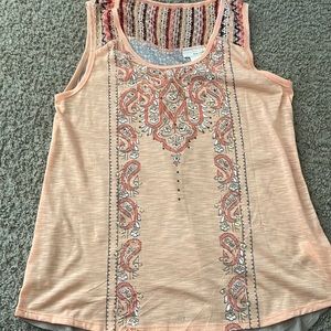Womens tank top with knit and metal detail